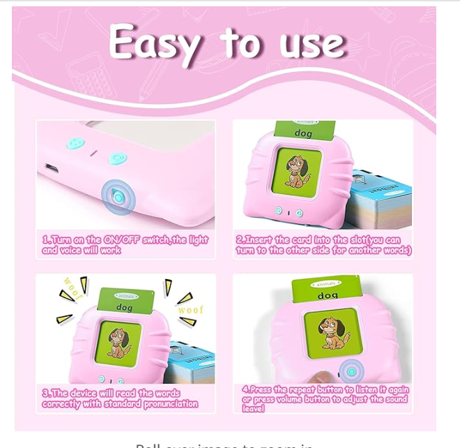 Interactive Flashcard Reader for Kids - 112 Cards